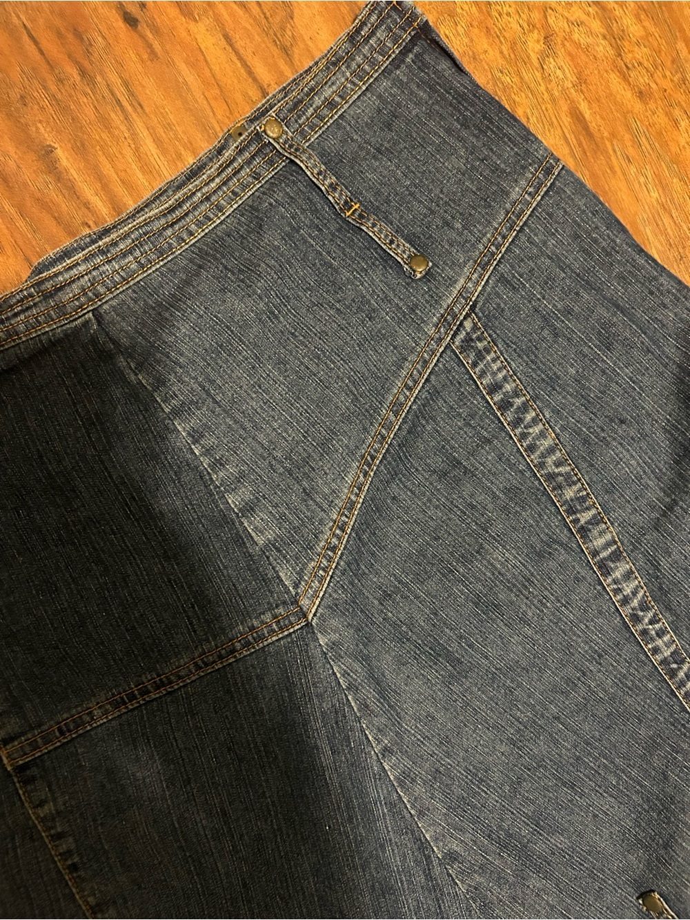 Denim Patchwork A-Line Skirt - Picture 3 of 8
